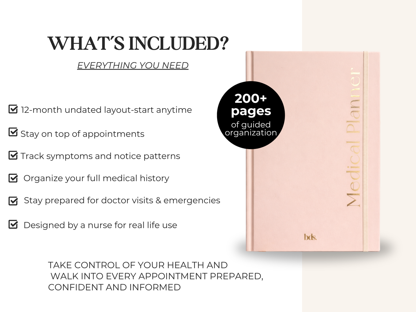 Medical Planner-Strength Through Peace Of Mind (Beige)