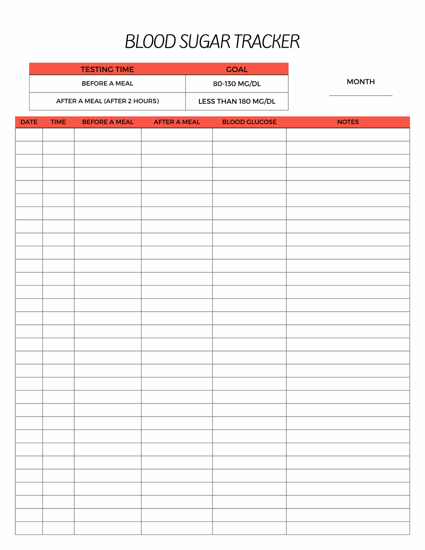 Blood Sugar Tracker